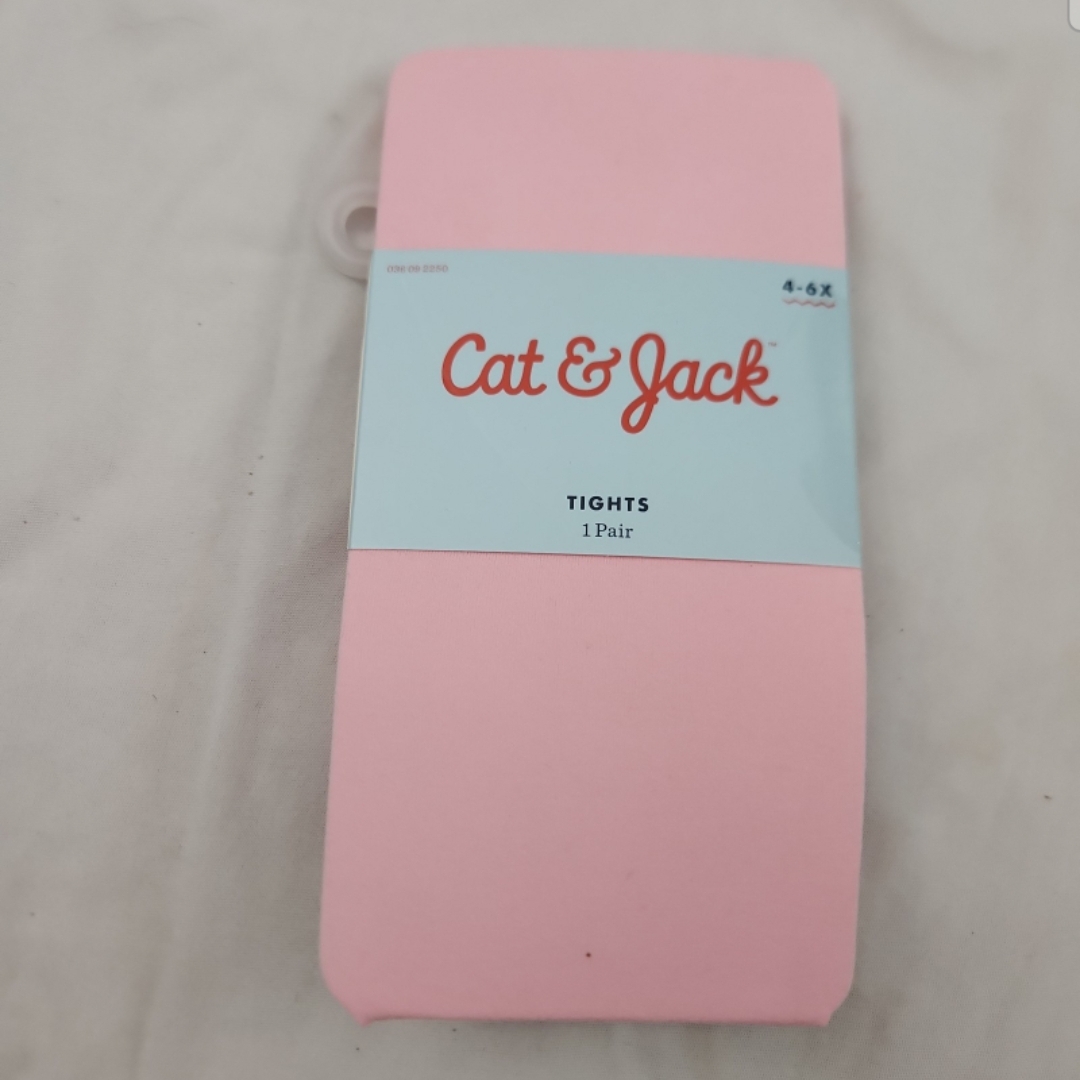 New Cat & Jack Girls Size 4-6 Pink Tights #Da3